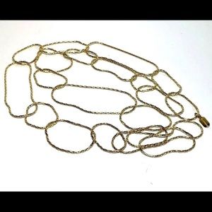 LISA FREEDE Gold Mesh Link Chain Necklace